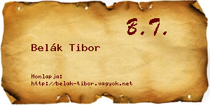 Belák Tibor névjegykártya